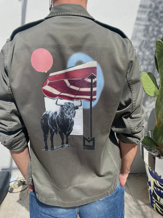 Veste vintage “Taureau Solaire” – Édition Unique