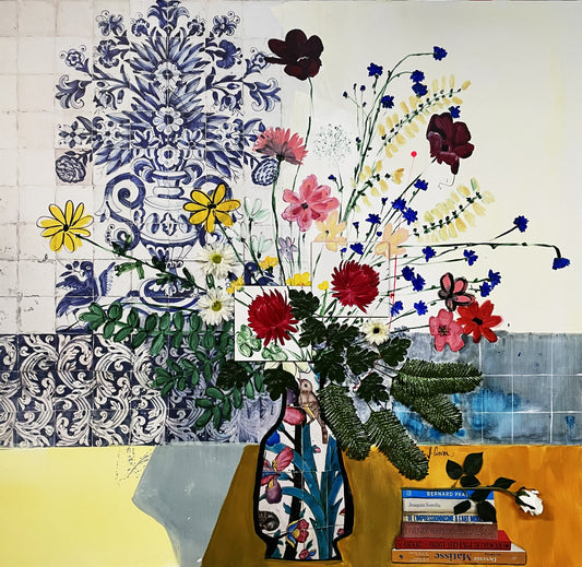 Bouquet au vase en céramique