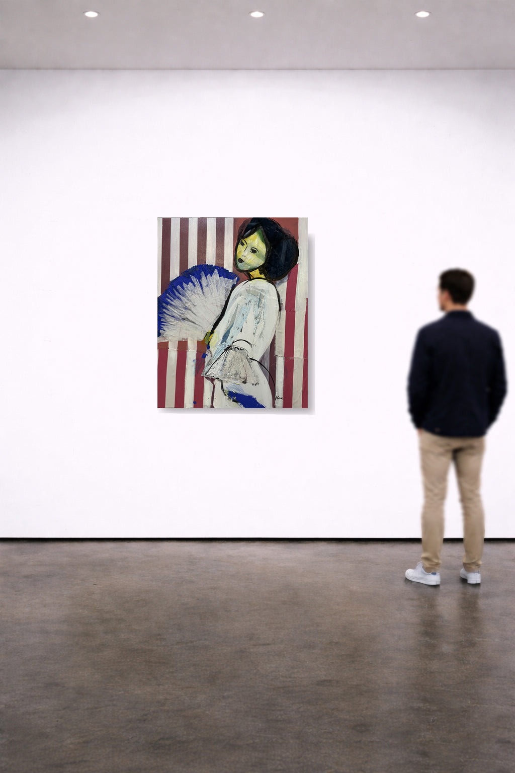 Jeune fille à l'éventail bleu