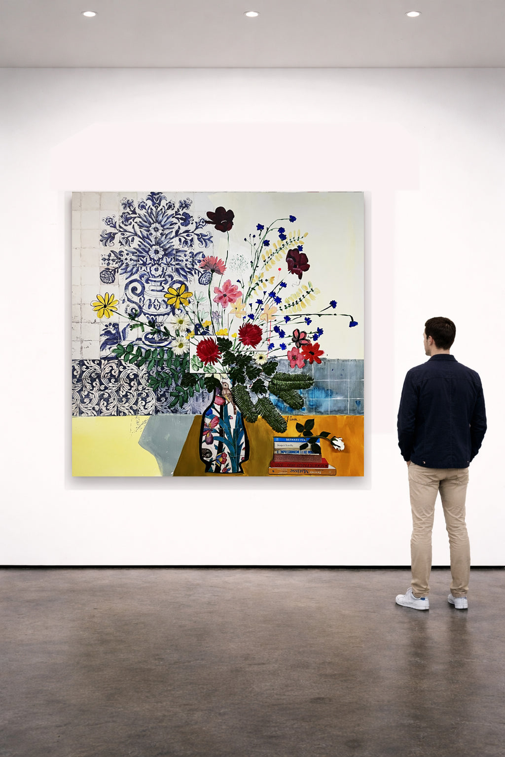 Bouquet au vase en céramique